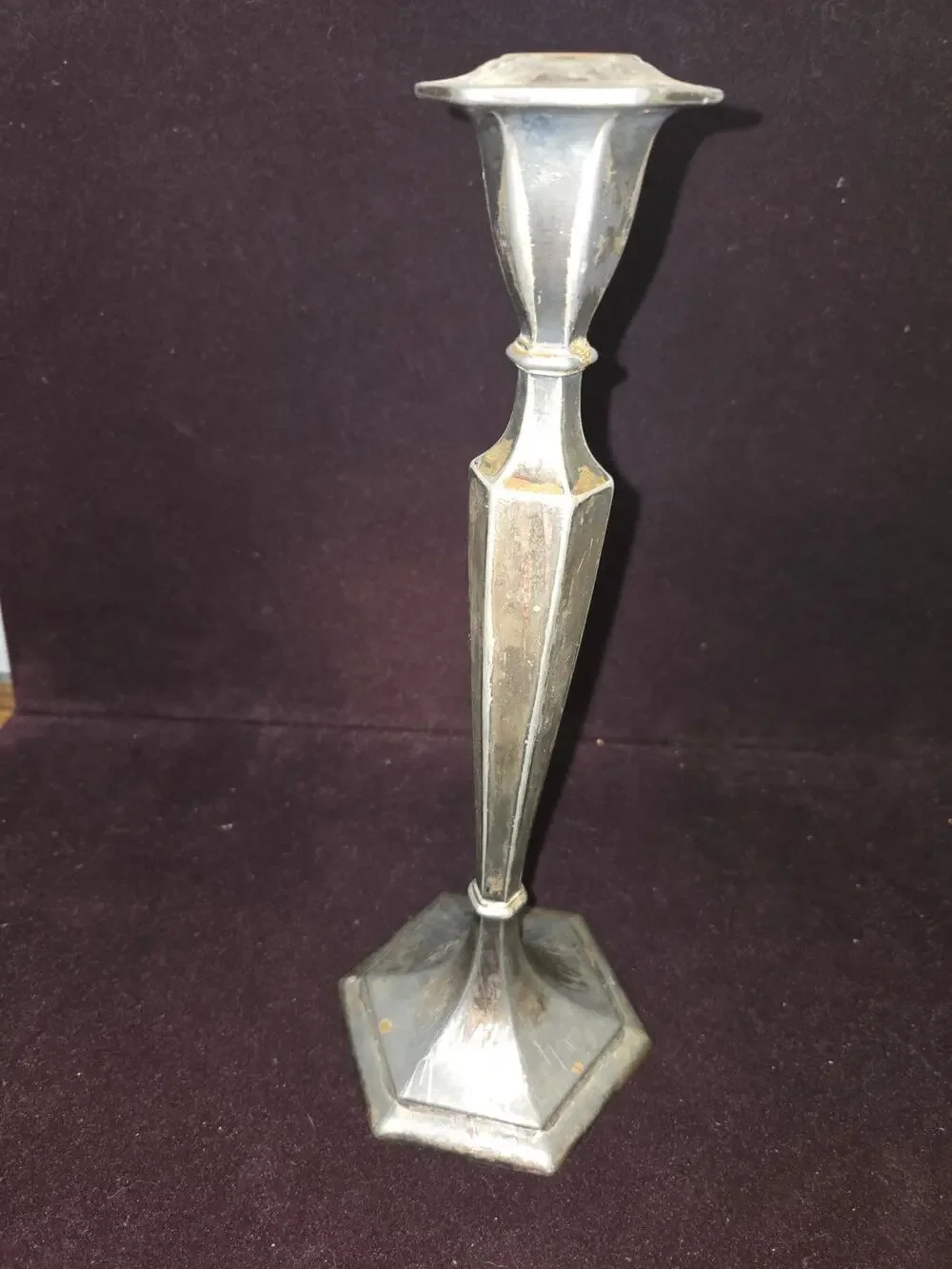 Vintage Weidlich Brothers Silver Plate Candlestick Holder Art Deco #2226 WB Mfg